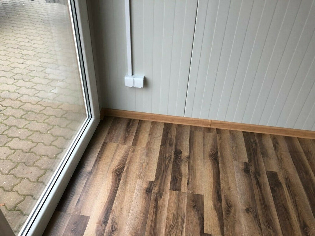 20-foot mobile office containers covered in open wood and glazed over a width width